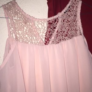 Light pink shoulder less dress